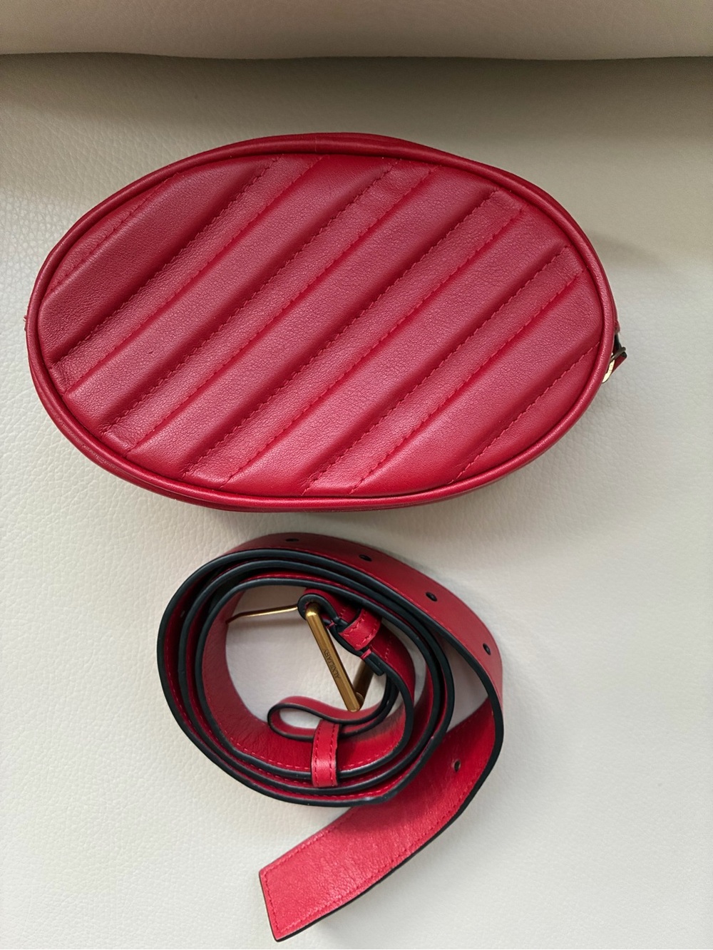 Auxiliary leather belt bag